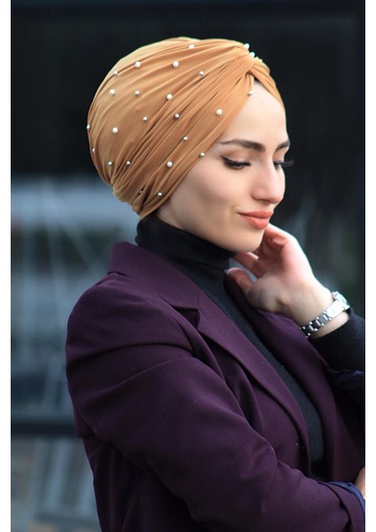 Incili Dolama Bone Hardal ( Hazır Değildir Kendiniz Dolama Yapıyosunuz) - Özel Tasarım- Yeni Model Tesettür Giyim modelleri
