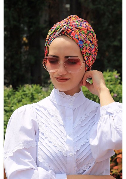 Desenli Dolama Bone Etnik Desenli(Hazır Model) - Özel Tasarım- Yeni Model Tesettür Giyim