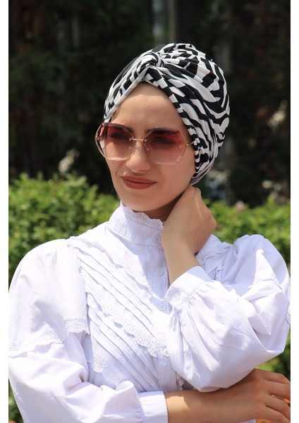 Desenli Dolama Bone Zebra Desen (Model Hazır Değildir) - Özel Tasarım- Yeni Model Tesettür Giyim
