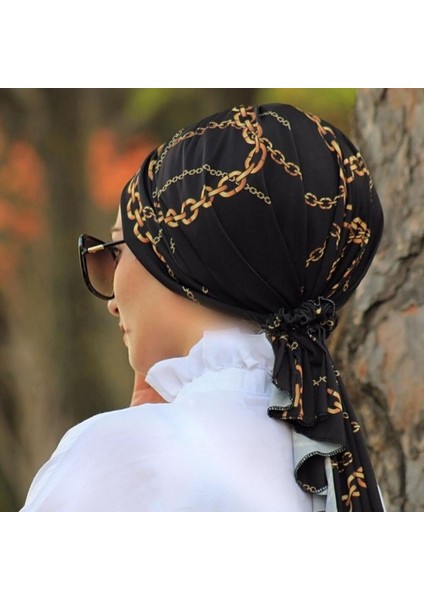 Desenli Tokalı Bone Zincir Desen - Özel Tasarım- Yeni Model Tesettür Giyim fiyatları