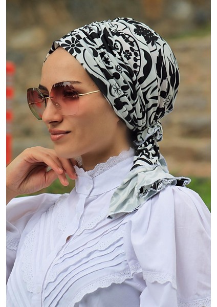 Etnik Çilek Desenli Tokalı Bone - Özel Tasarım- Yeni Model Tesettür Giyim fiyatları