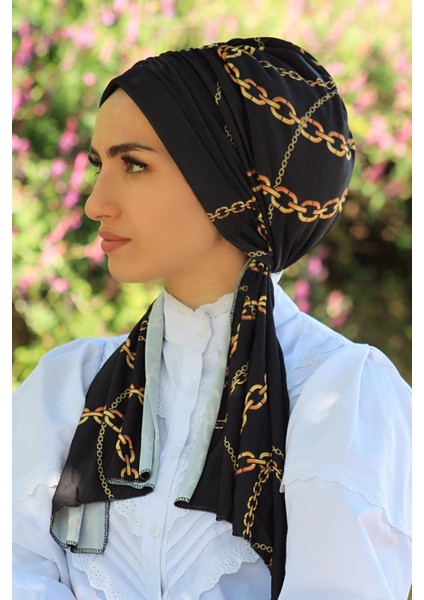 Zincir Desenli Tasarım Bone - Özel Tasarım- Yeni Model Tesettür Giyim fiyatları