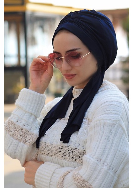 Tasarım Bone Lacivert - Özel Tasarım- Yeni Model Tesettür Giyim