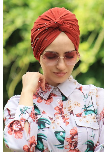 Incili Dolama Bone Kiremit ( Hazır Değildir Kendiniz Dolama Yapıyosunuz) - Özel Tasarım- Yeni Model Tesettür Giyim