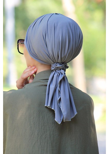 Lastik Tokalı Bone Gri - Özel Tasarım- Yeni Model Tesettür Giyim fiyatları