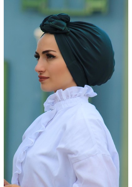 Tasarım Bone Zümrüt - Özel Tasarım- Yeni Model Tesettür Giyim