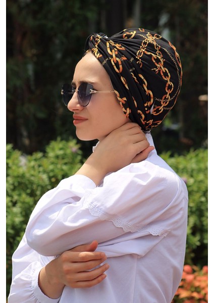 Desenli Dolama Bone Zincir Desen (Model Hazır Değildir) - Özel Tasarım- Yeni Model Tesettür Giyim