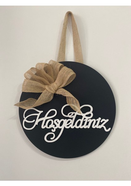 Hoşgeldin Ahşap Kapı Süsü 30X30 2021-3