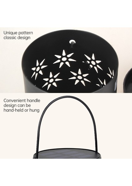 Hollow Flower Shape Wrought Iron Portable Lantern Solar Light, Luminous Flux: 30LM (Warm White) (Yurt Dışından) fırsatları