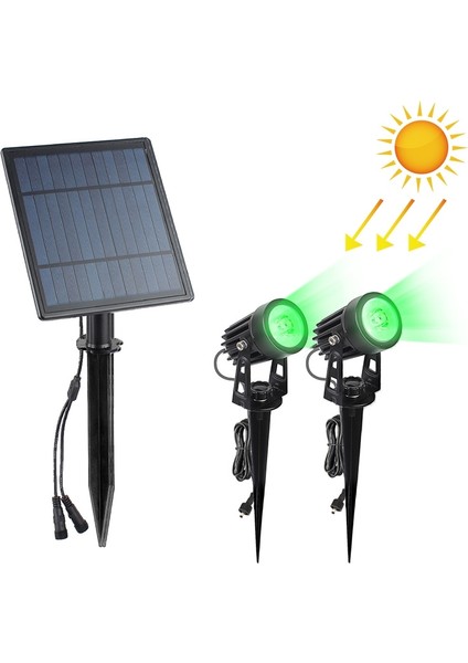 6W One For Two Solar Spotlight Light Control Induction Lawn Lamp, Luminous Flux: 300-400LM (Green Light) (Yurt Dışından)