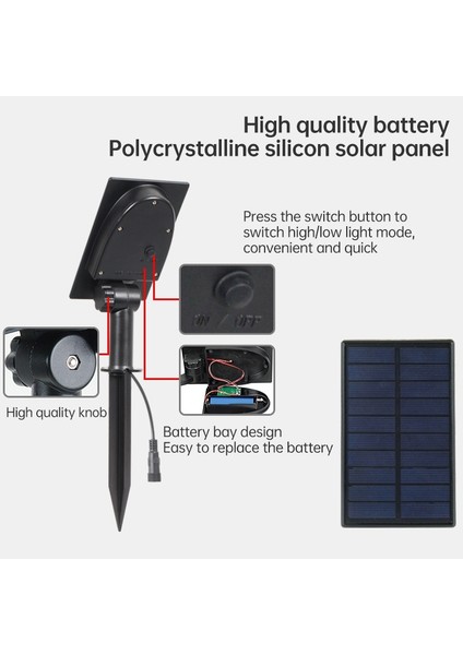 6W One For Two Solar Spotlight Light Control Induction Lawn Lamp, Luminous Flux: 300-400LM (Green Light) (Yurt Dışından)