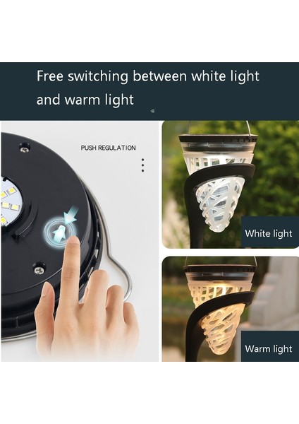 Cone-Shape Outdoor Garden Solar LED Lawn Lights(White And Warm Light ) (Yurt Dışından) fırsatları
