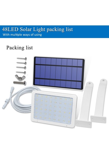 48 LED IP65 Outdoor Solar Light, Light Color:white Light(White) (Yurt Dışından) indirimleri