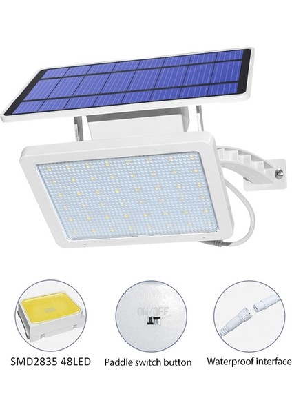48 LED IP65 Dış Mekan Solar Panel - Beyaz (Yurt Dışından) fırsatları