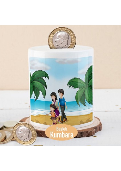 Sahilde Gezen Aile Para Birikim Kumbarası -1308-25346