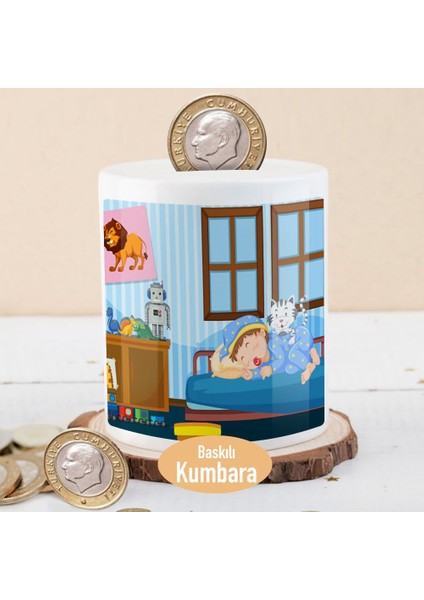 Odasında Uyuyan Çocuk Para Birikim Kumbarası -1308-24741