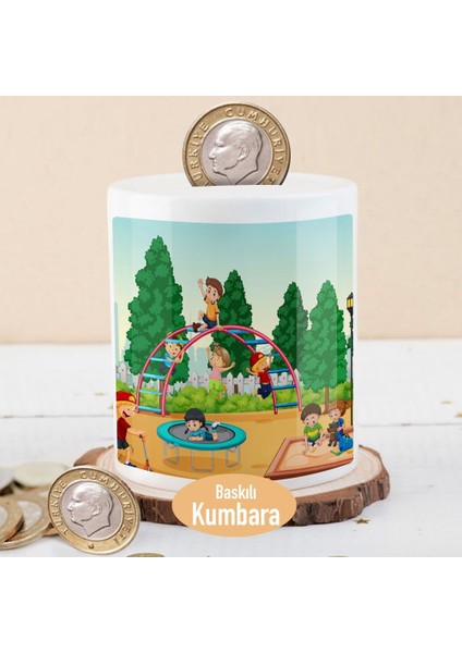 Parkta Eğlenen Çocuklar Para Birikim Kumbarası -1308-25094