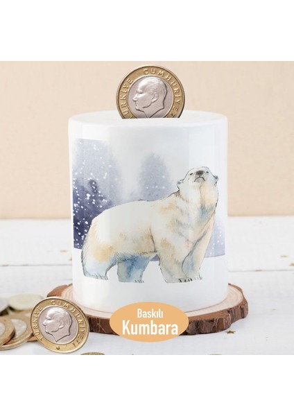 Kar Altında Kutup Ayısı Para Birikim Kumbarası -53876-56358-1