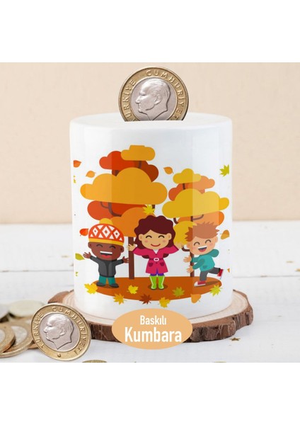 Neşeli Sonbahar Çocukları Para Birikim Kumbarası -3446-300