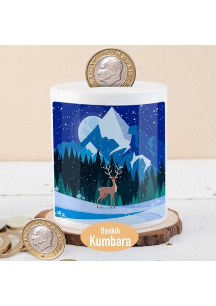 Karanlık Ormanda Yabani Geyik Para Birikim Kumbarası -2147985719