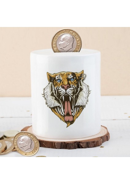 Kükreyen Vahşi Hayvan Kaplan Baskılı Para Birikim Kumbarası-71