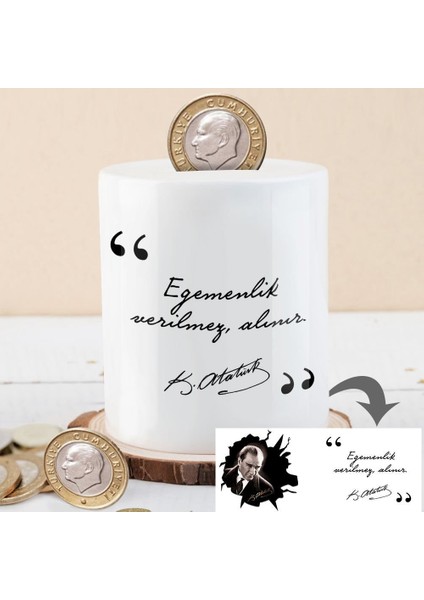 Mustafa Kemal Atatürk Egemenlik Sözü Para Birikim Kumbarası -K541