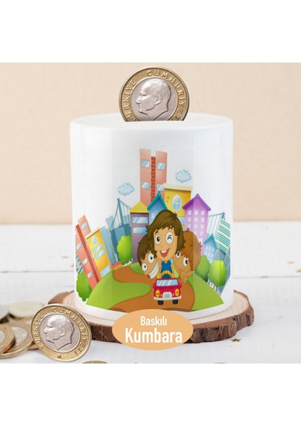 Bina Kalabalığı ve Üç Arkadaş Baskılı Para Birikim Kumbarası -248