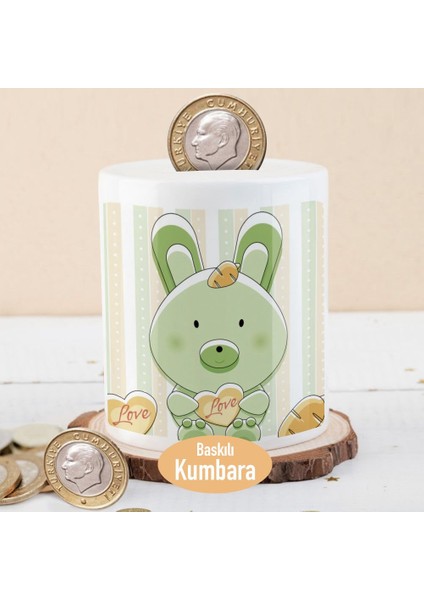 Mutlu Sevimli Tavşancık Baskılı Para Birikim Kumbarası -118