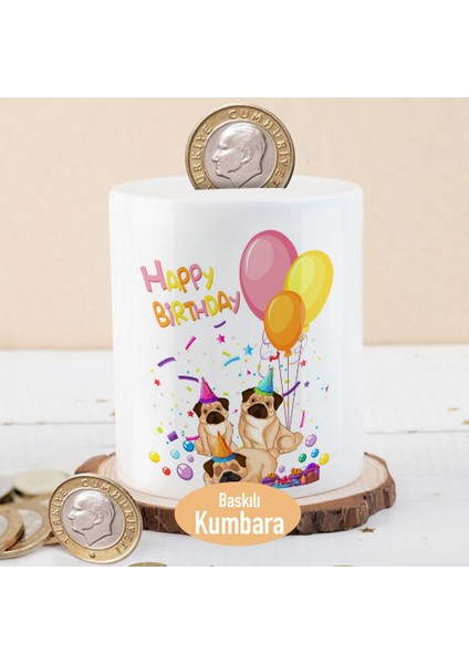 Happy Birthday Partideki Köpekler Para Birikim Kumbarası -25428