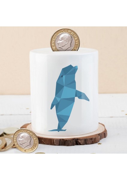 Geometrik Desenli Yunus Balığı Para Birikim Kumbarası -A7ED7D0