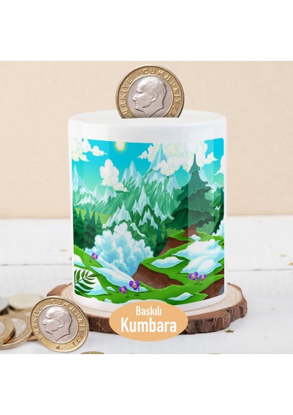 Dağ ve Gökyüzü Manzarası Para Birikim Kumbarası -1196-469