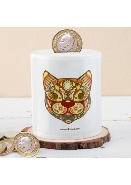 Etnik Desenli Kedi Para Birikim Kumbarası -23-2147492822