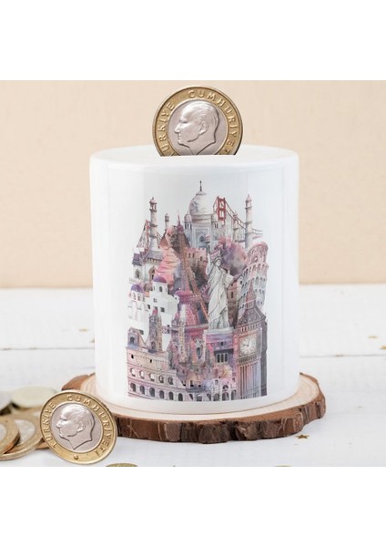 Ülkelerin Önemli Mimarileri Para Birikim Kumbarası -53876-34787