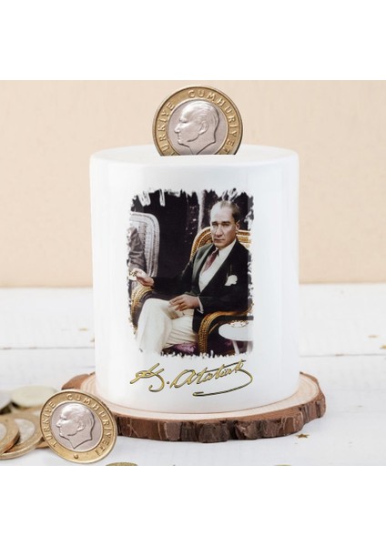 Koltukta Oturan Mustafa Kemal Atatürk Para Birikim Kumbarası -R30