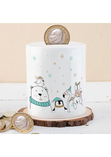 Kış Mevsimi Ayıcık ve Arkadaşları Para Birikim Kumbarası -57610