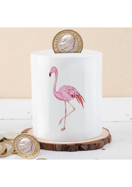 Pembe Tüylü Flamingo Kuşu Para Birikim Kumbarası -15697