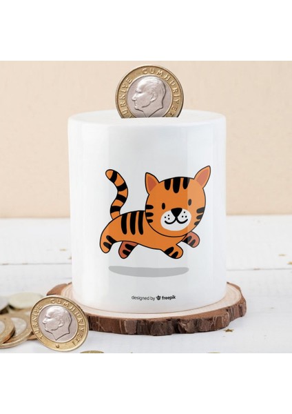 Sevimli Minik Kedicik Baskılı Para Birikim Kumbarası -21479