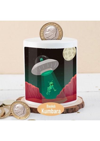 Ufo Gemisine Işınlanan Uzaylı Para Birikim KUMBARASI-2147900699