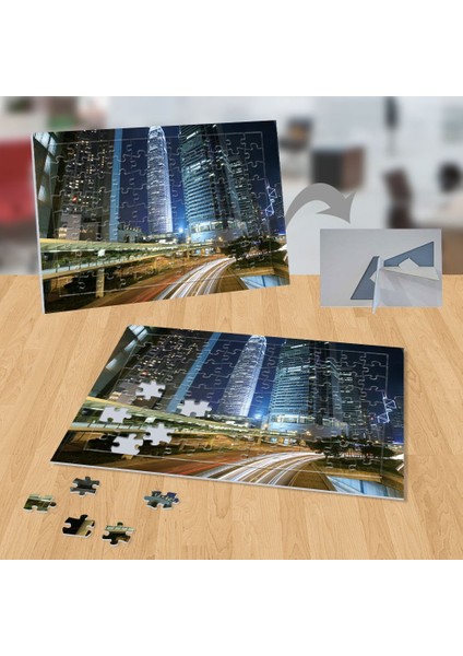 Şehir Işıkları, Binalar, Metropol 99 Parça Puzzle Yapboz TABLO-22016425