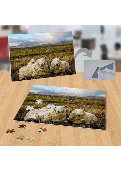 Çayırda Koyunlar, Doğa, Hayvan 99 Parça Puzzle YAPBOZ-P130