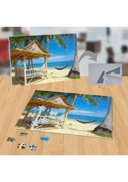 Hamak,palmiye, Kulübe, Tatil, Deniz 99 Parça Puzzle YAPBOZ-3122060