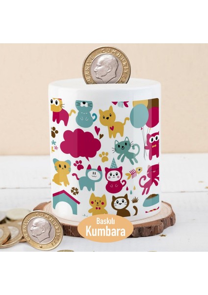 Sevimli Renkli Hayvanlar Baskılı Para Birikim KUMBARASI-1042