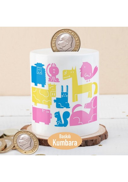 Tavşan Sincap ve Köpek Silüeti Para Birikim KUMBARASI-214749