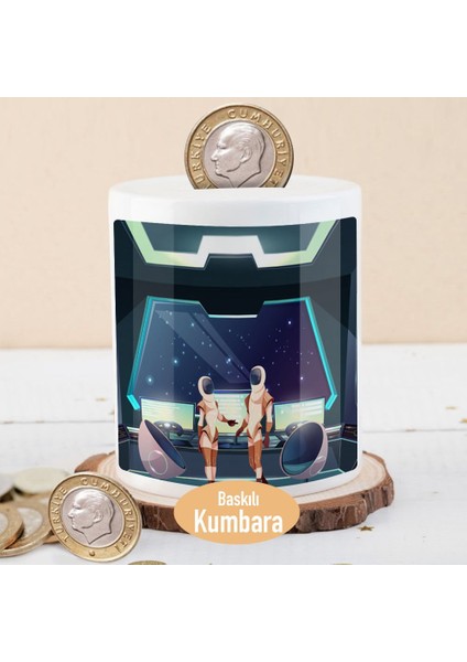 Uzay Üssünde Astronot Çift Para Birikim KUMBARASI-33099-926