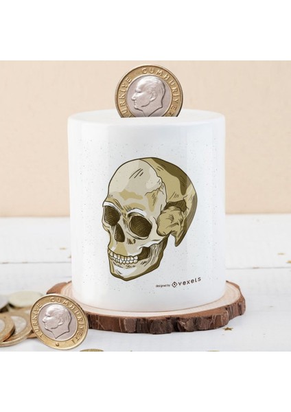 Watercolor Iskelet Kuru Kafa Para Birikim KUMBARASI-335FD5942