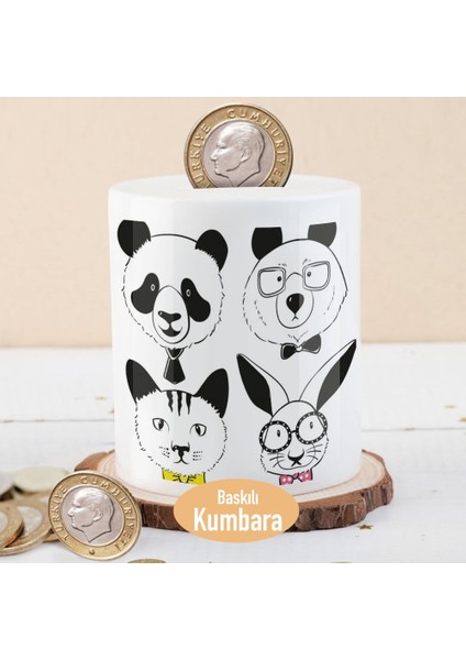Panda Kedi Tavşan Ayıcık Silüeti Para Birikim KUMBARASI-215