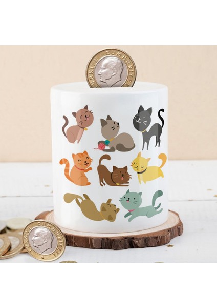 Renkli Sevimli Kediler Para Birikim KUMBARASI-1096-252