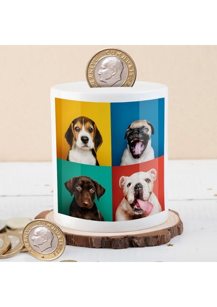Renkli Sevimli Köpekler Para Birikim KUMBARASI-53876-64793