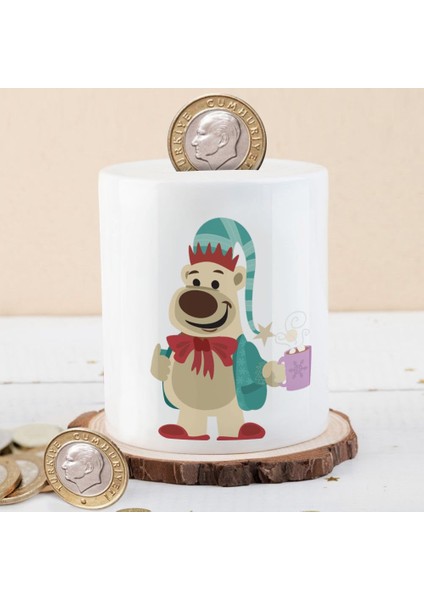 Kahve Tutan Kışçı Ayıcık Para Birikim KUMBARASI-112AE7D3DF17