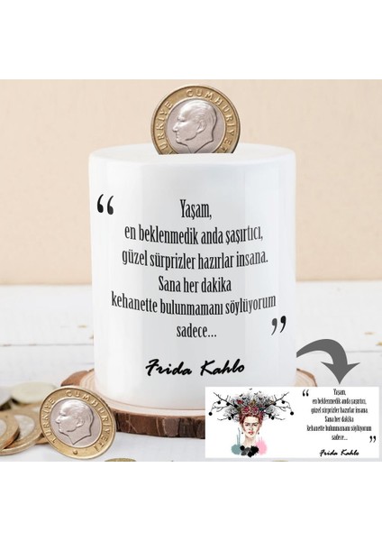 Frida Kahlo Yaşam Yazılı Para Birikim KUMBARASI-KB4AS87